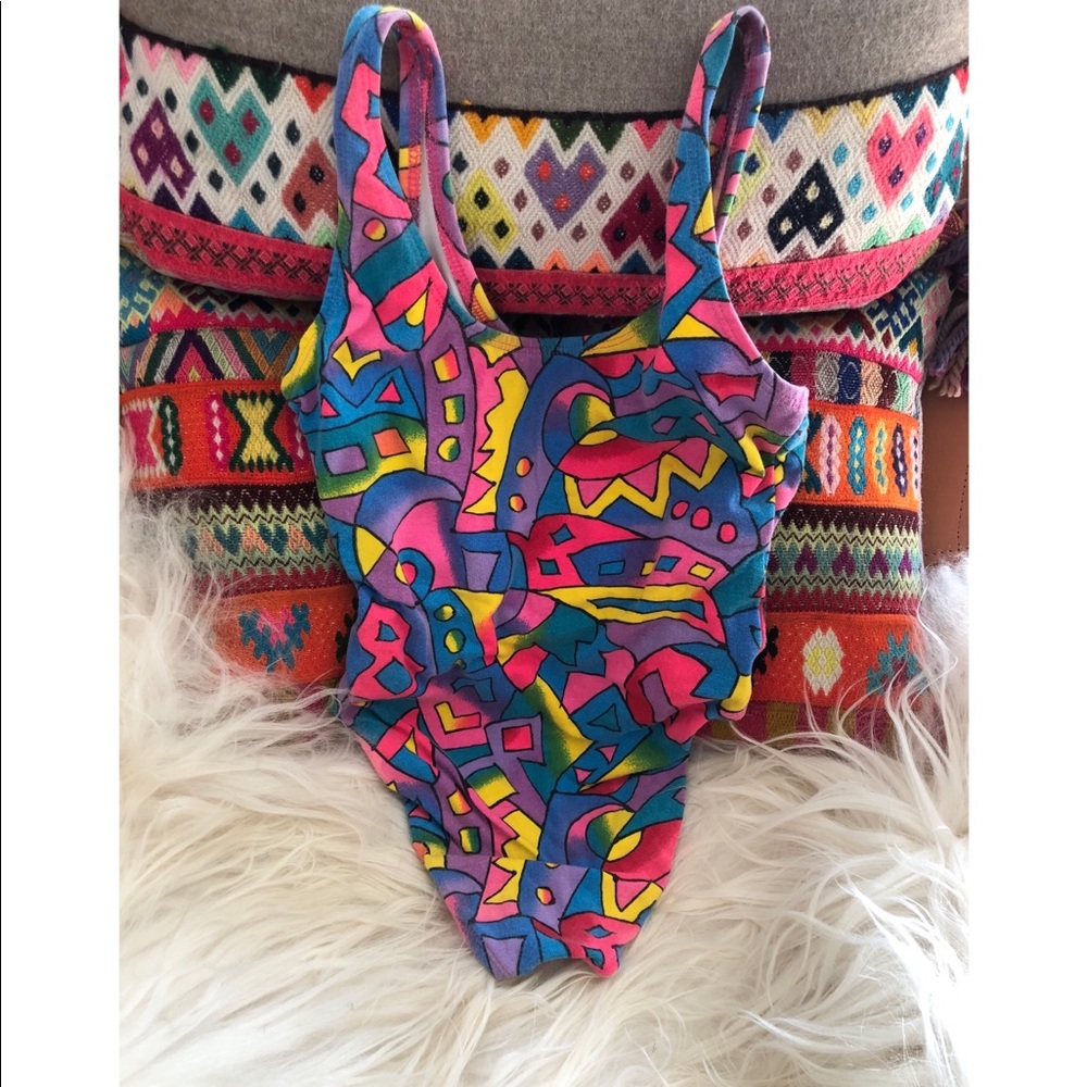 Vintage 80s Geometric One Piece